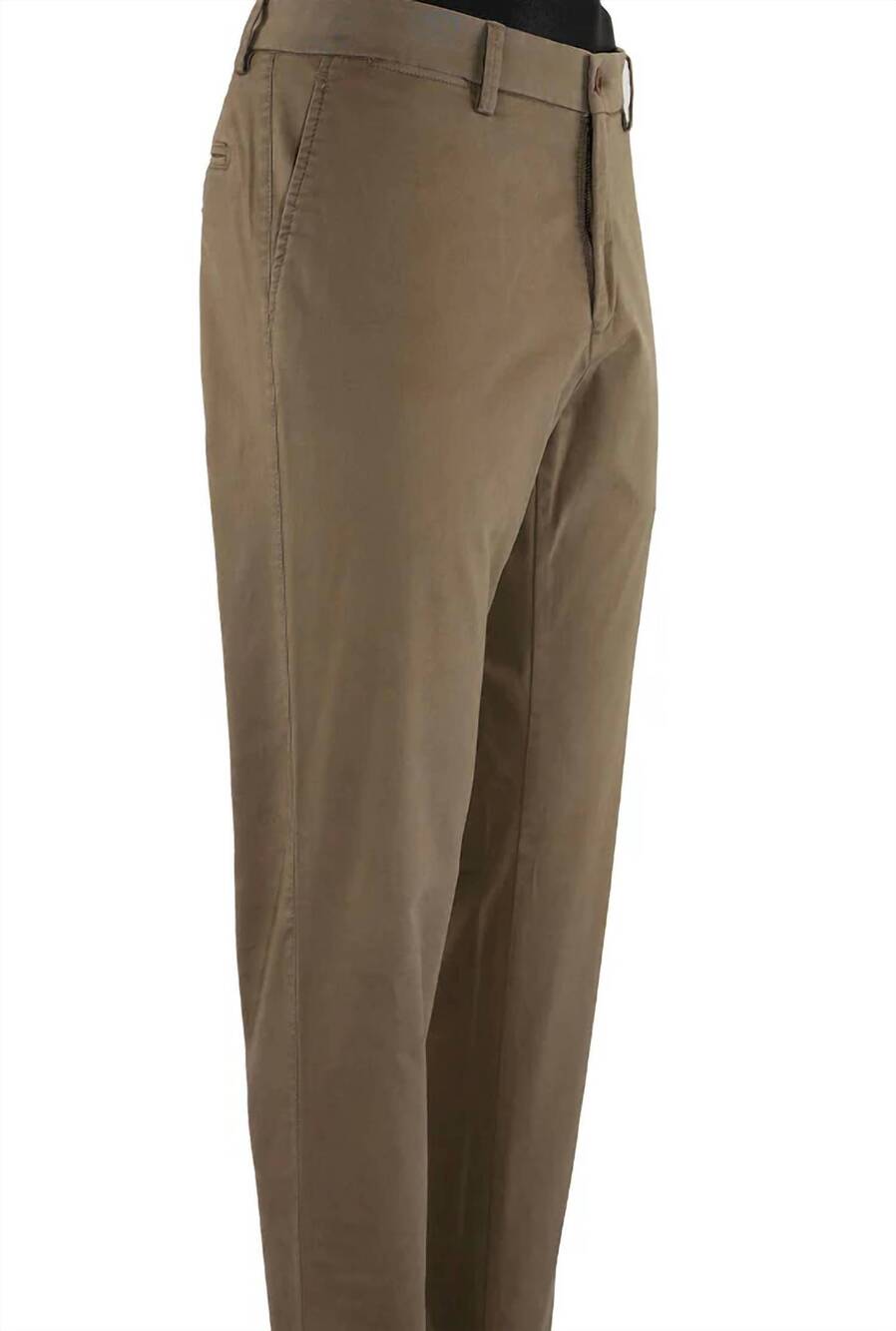 NEW BALLIN men's atwater cashmere touch sateen stretch chino pants in dark khaki
